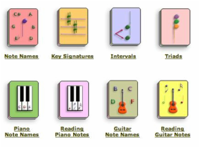 Peter Hudson's online music theory interactive flashcards